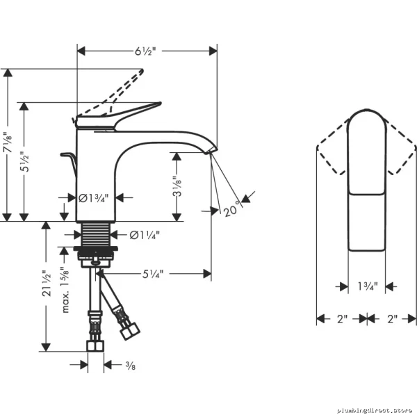 chrome-single-hole-bathroom-fauc-with-pop-up-drain-hgs-viv尼斯 - Image 2