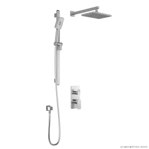 Chrome Thermostat Diverting Valve Shower System with Wall Mount