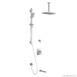 Chrome Thermostat Shower System with Vertical Ceiling Arm - Grafik Series