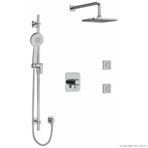 Chrome Thermostatic Shower Faucet with Temperature Control - KIT3545SAC RIOBEL