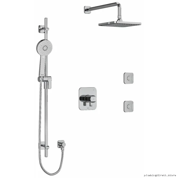 Chrome Thermostatic Shower Faucet with Temperature Control - KIT3545SAC RIOBEL