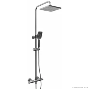 Chrome Thermostatic Shower Faucet with Dual Rails by RIOBEL CSTQ57C