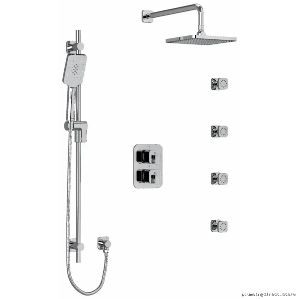 Chrome Thermostatic Shower Faucet with Anti-Scald & Easy Install - RIOBEL KIT446EQC