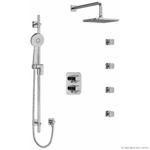 Chrome Thermostatic Shower Faucet with Easy Temperature Control - Salome KIT446SAC RIOBEL