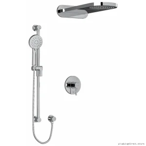 Chrome Thermostatic Shower Faucet | Edge Collection with Temperature Control - RIOBEL KIT2745EDTMC