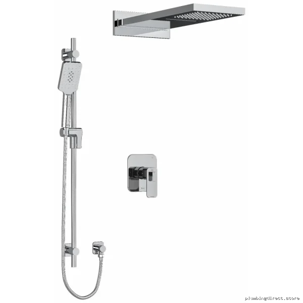 Chrome Thermostatic Shower Faucet with PEX-Compatible Temperature Control - RIOBEL KIT2745EQC-SPEX