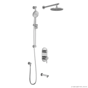Thermostatic Shower System with Integrated Diverter & Wall Arm - Chrome Finish