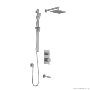 Thermostatic Shower System with Integrated Diverter & Wall Arm - Chrome