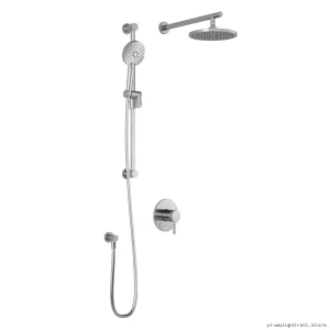 Kalia BF1827-110 Chrome Thermostatic Coaxial Shower with Wall Mount Arm