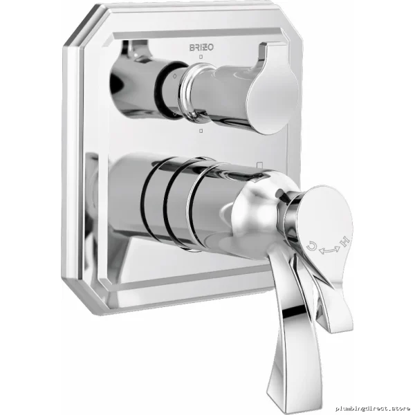 Chrome Thermostatic Valve Trim with 6-Way Diverter - Temperature Control & Water Conservation Features