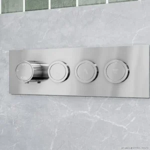 Chrome Triple Function Thermostatic Valve Trim w/Push Buttons
