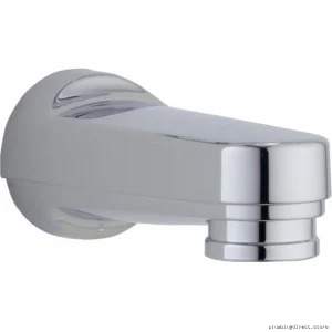 Chrome Tub Faucet Spout - Slip-On Installation & Pull-Down Diverter