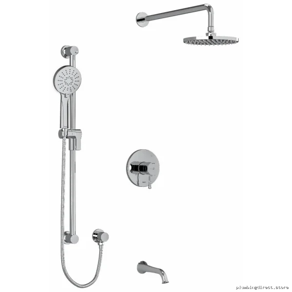 Chrome Tub & Shower Faucet Trim Kit - RIOBEL Edge Collection TKIT1345EDTMC