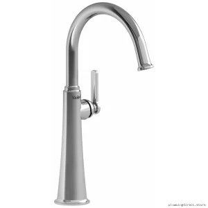 Chrome Single Hole Vessel Sink Faucet w/ C-Spout & J-Handle - 1.2 GPM