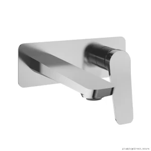 Chrome Wall Mount Bathroom Faucet with Push Drain & Overflow System - Moroka BF1914-110 Kalia