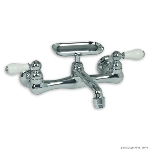 Chrome Wall Mount Kitchen Faucet With Built-In Soap Holder – Heritage Series From American Standard