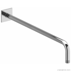 Chrome Wall-Mount Shower Arm with 20-Inch Length & Square Escutcheon