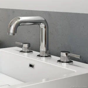 Chrome Widespread Bathroom Faucet - Modern Design, No Drain Included