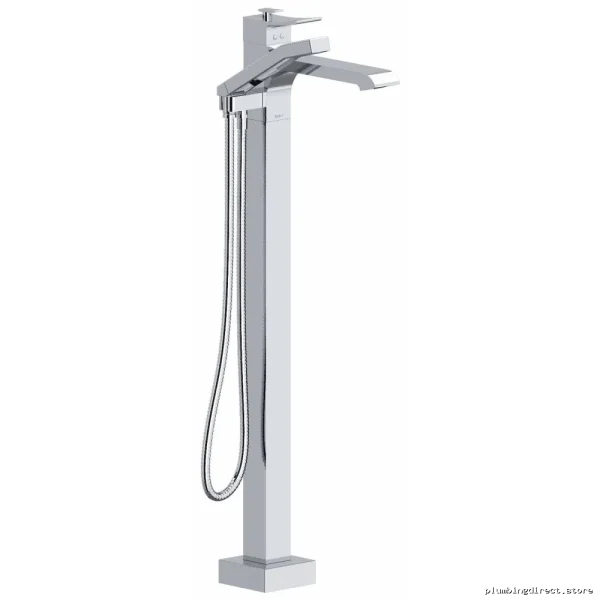 Chrome Zendo Single-Hole Floor-Mount Tub Filler Trim