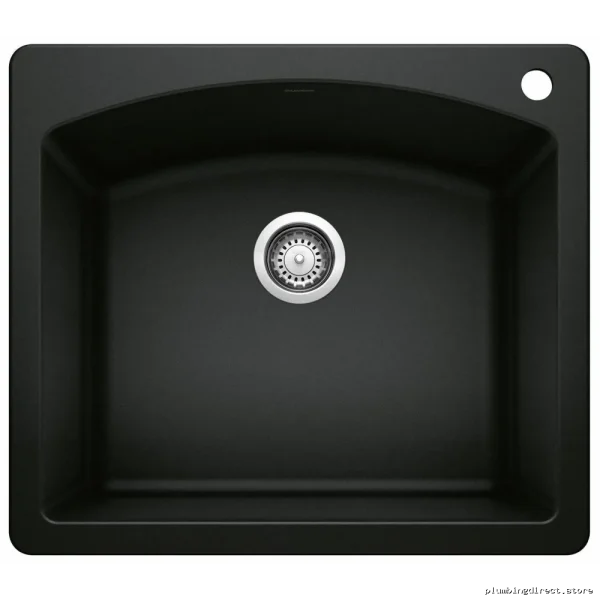 Coal Black Single Bowl Undermount Sink - Durable Silgranit Blanco - Image 2