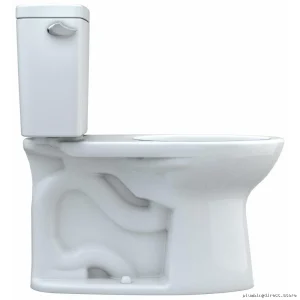 TOTO CST776CSFG#01 Comfort Height Elongated Toilet - Water Efficient Design - Modern Two-Piece Cotton White No Seat