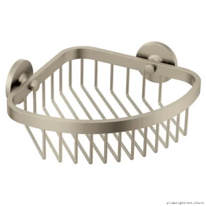 Space-Saving Corner Shower Basket Brushed Nickel Moen YB0275BN