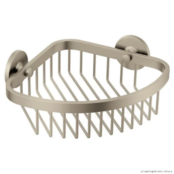 Space-Saving Corner Shower Basket Brushed Nickel Moen YB0275BN