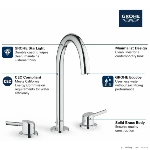 Concetto Wide-Flow Bathroom Faucet - Brushed Nickel 20217ENA Grohe