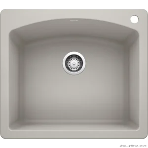 Concrete Gray Diamond Single-Bowl Bla_drop_in_Silгранит_Kitchen_Sink