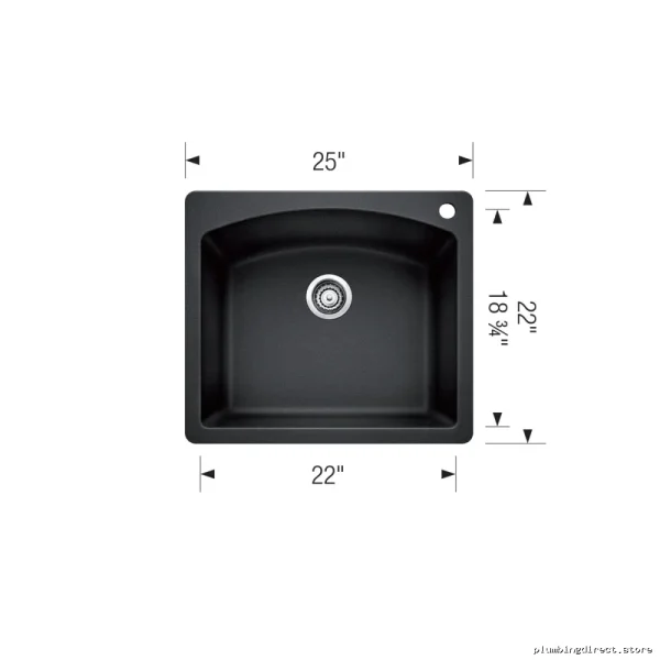 Concrete Gray Diamond Single-Bowl Bla_drop_in_Silгранит_Kitchen_Sink - Image 2