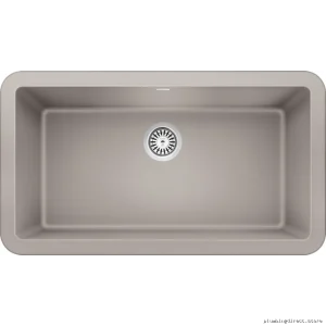 Farmhouse Apron Front Sink in Concrete Gray - Durable Silgranit Kitchen Basin