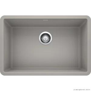 Concrete Gray Undermount Silgranit Kitchen Sink - Single Bowl Blanco