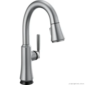 Coranto Modern Touch Bar Faucet with Pull-Down Spray | Arctic Stainless 9979T-AR-DST Delta