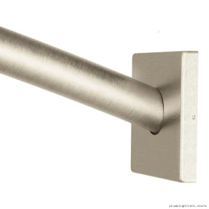 Curved Shower Rod in Brushed Nickel Finish - Triva Adjustable Easy Install