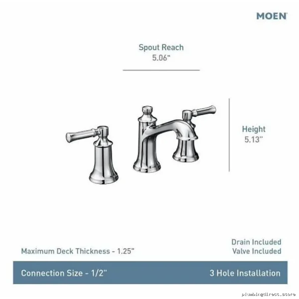 Brushed Nickel Widespread Bathroom Faucet - Dartmoor TV6805BN - Image 2