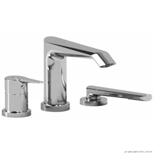 Venty TVY10C Deck Mount Tub Spout with Handheld Shower - Modern Chrome Finish by RIOBEL