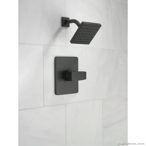 Delta 14 Series Angular Shower Trim Kit - Matte Black Modern Bathroom Control T14267-BL-PP