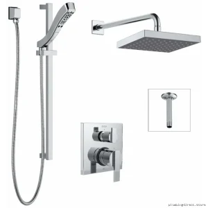 Delta 14 Series Chrome Shower Kit with Integrated Diverter and Stops DF-KIT19-WS