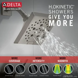 Delta Pivotal 14 Series H2Okinetic Shower Trim in Lumicoat Stainless Steel