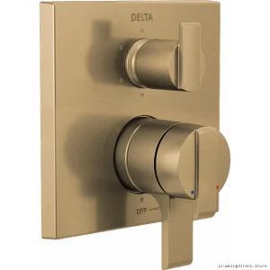 Delta T27967-CZ 17 Series Angular Modern Valve Trim 6-Setting Diverter Champagne Bronze