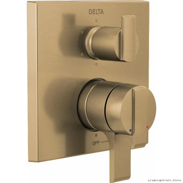 Delta T27967-CZ 17 Series Angular Modern Valve Trim 6-Setting Diverter Champagne Bronze