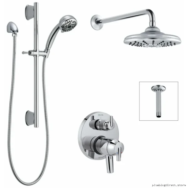 Delta 17 Series Chrome Shower Kit with Diverter Valve DF-KIT14-WS