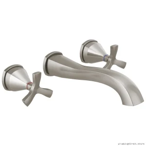 Stryke 2-Handle Wall Mount Bathroom Faucet Trim - Stainless Steel T35766LF-SSWL Delta