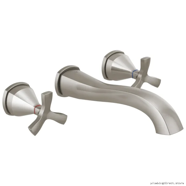 Stryke 2-Handle Wall Mount Bathroom Faucet Trim - Stainless Steel T35766LF-SSWL Delta