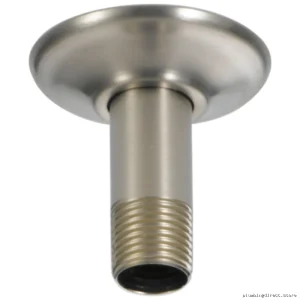 Delta 3-Piece Ceiling Mount Shower Arm Set with Flange - Brushed Stainless Steel Modern Bathroom Fixture