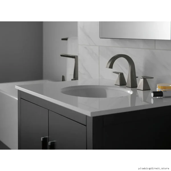 Delta Trillian Widespread Bathroom Faucet Set - Stainless Steel Lumicoat Black Modern Design 35546-KS-PR-MPU-DST - Image 3