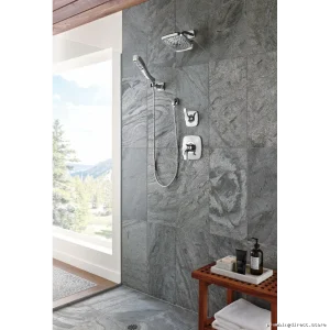 Delta 4-Spray Wall Mount Handheld Showerhead with H2Okinetic Technology