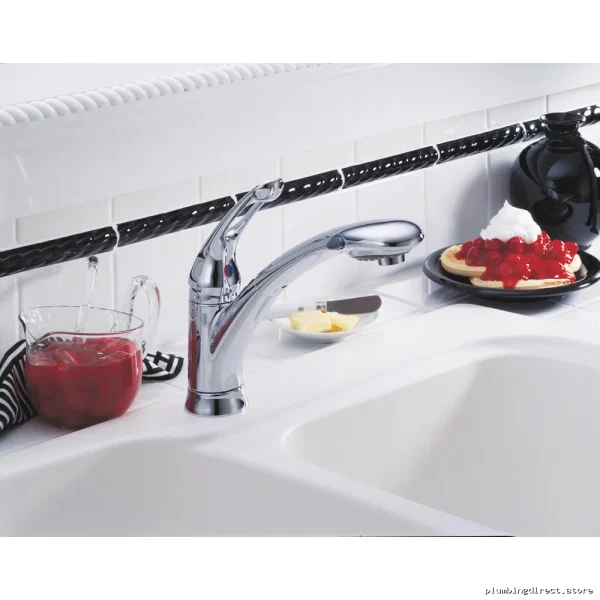 Delta Chrome Pull-Down Kitchen Faucet with Sprayer 472-DST Model - Image 2
