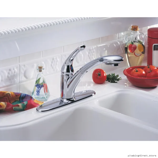 Delta Chrome Pull-Down Kitchen Faucet with Sprayer 472-DST Model - Image 3