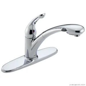 Delta Chrome Pull-Down Kitchen Faucet with Sprayer 472-DST Model